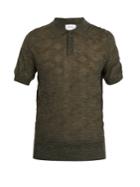 Brioni Point-collar Wool-blend Knit Polo Shirt