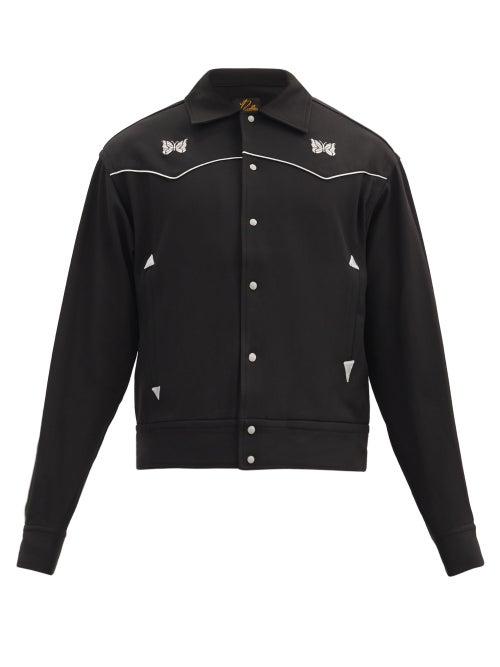 Matchesfashion.com Needles - Butterfly-embroidered Twill Jacket - Mens - Black