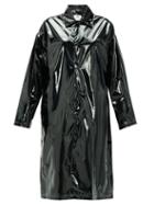 Matchesfashion.com Marine Serre - Logo-print Single-breasted Pvc Raincoat - Womens - Black