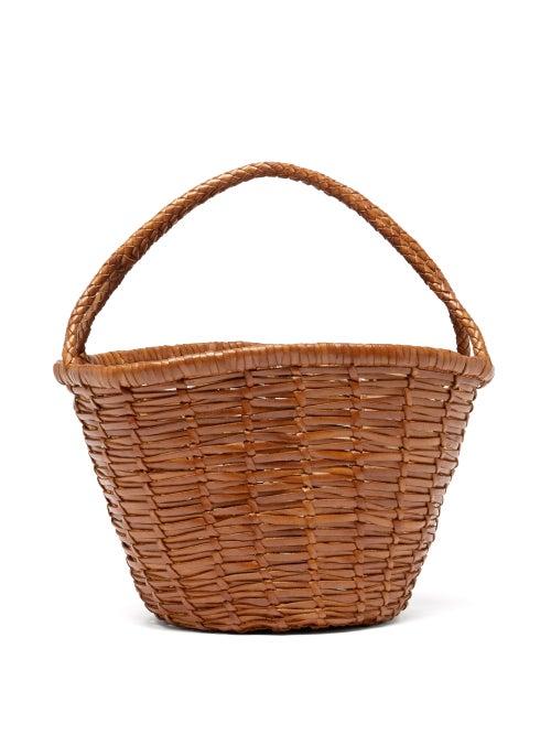 Dragon Diffusion - Jane Birkin Small Woven-leather Basket Bag - Womens - Tan