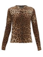 Matchesfashion.com Dolce & Gabbana - Leopard Print Virgin Wool Cardigan - Womens - Leopard