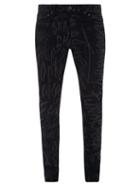 Matchesfashion.com Takahiromiyashita Thesoloist. - Scribble-print Cotton-blend Slim-leg Jeans - Mens - Black