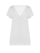 Ladies Lingerie Skin - V-neck Cotton Pyjama Top - Womens - White