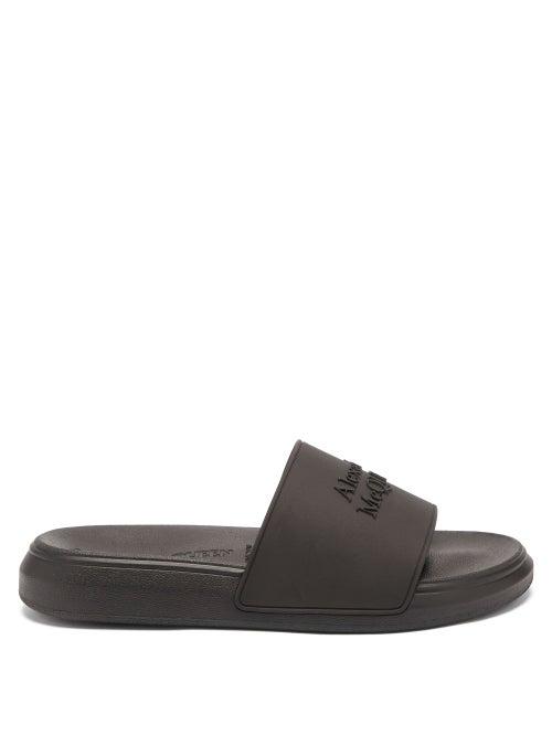 Alexander Mcqueen - Logo-embossed Rubber Slides - Mens - Black