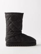 Dolce & Gabbana - Logo-patch Quilted Ankle Boots - Mens - Black