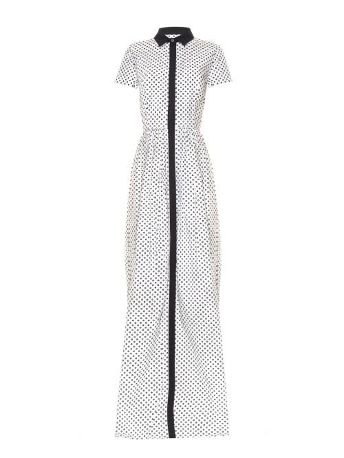 Oscar De La Renta Daisy Polka-dot Print Gown