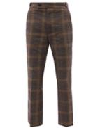 Needles - Check-jacquard Cotton-blend Cropped Trousers - Mens - Brown