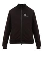 Matchesfashion.com Moncler - Logo Print Technical Cotton Jersey Sweater - Mens - Black