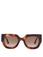 Matchesfashion.com Victoria Beckham - Square Tortoiseshell-acetate Sunglasses - Womens - Tortoiseshell