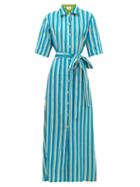 Matchesfashion.com Evi Grintela - Sunflower Striped-linen Shirt Dress - Womens - Yellow Stripe