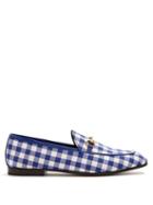 Matchesfashion.com Gucci - Jordaan Gingham Loafers - Womens - Blue White