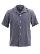 Matchesfashion.com Rag & Bone - Avery Cuban-collar Crepe Shirt - Mens - Dark Blue