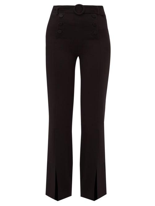 Matchesfashion.com Jonathan Simkhai - High Rise Belted Crepe Trousers - Womens - Black