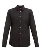Matchesfashion.com Alexander Mcqueen - Double-collar Stretch-cotton Shirt - Mens - Black