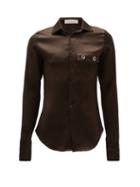 Matchesfashion.com Ludovic De Saint Sernin - Eyelet-pocket Charmeuse Shirt - Mens - Khaki