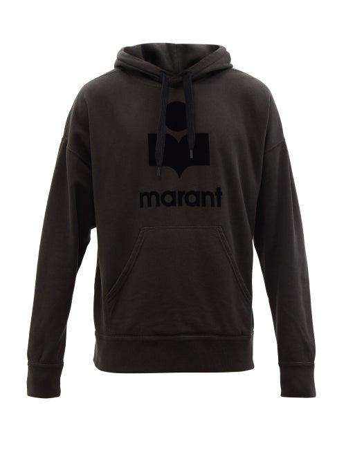 Isabel Marant - Miley Logo-print Cotton-blend Hooded Sweatshirt - Mens - Black