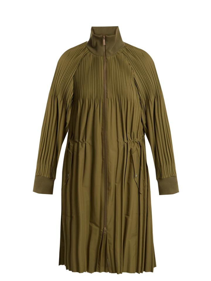 Pleats Please Issey Miyake Jaunty Long-line Pleated Bomber Jacket