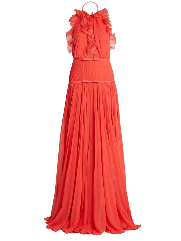 Giambattista Valli Ruffled Halterneck Silk-georgette Gown