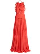 Giambattista Valli Ruffled Halterneck Silk-georgette Gown