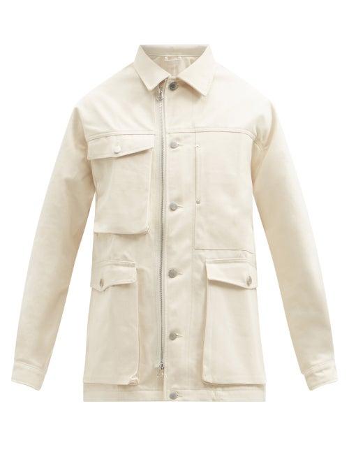 Mens Rtw E. Tautz - Cotton-gabardine Field Jacket - Mens - Cream