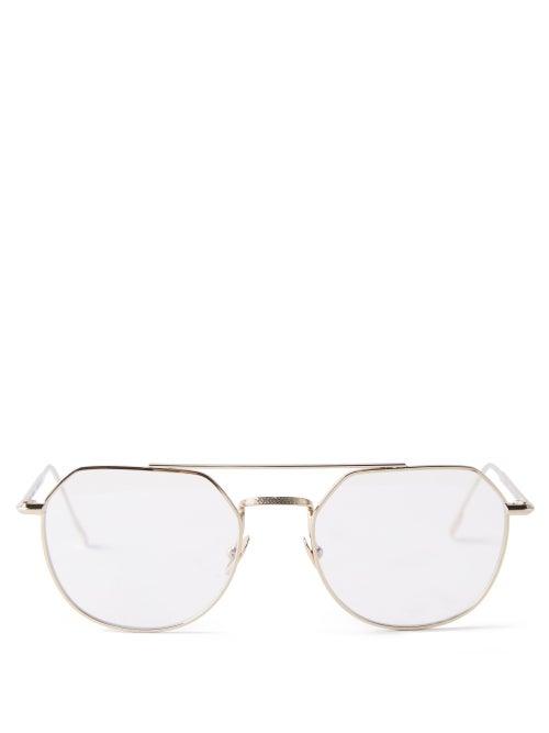 Monc - X Oliver Spencer Beaulieu Square Metal Glasses - Mens - Gold