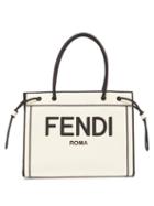 Matchesfashion.com Fendi - Roma Shopper Small Canvas Tote - Womens - White