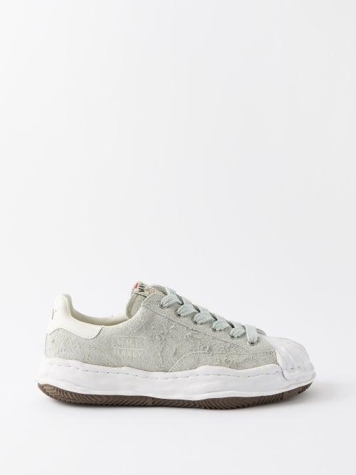 Mihara Yasuhiro - Blakey Original Sole Distressed-suede Trainers - Mens - White Multi