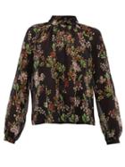Matchesfashion.com Giambattista Valli - Floral Print Silk Georgette Blouse - Womens - Black Multi