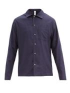 Matchesfashion.com Another Aspect - Another Shirt 2.1 Raw-silk Shirt - Mens - Navy