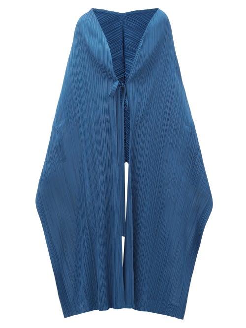 Matchesfashion.com Pleats Please Issey Miyake - Tech-pleated Scarf Cape - Womens - Blue