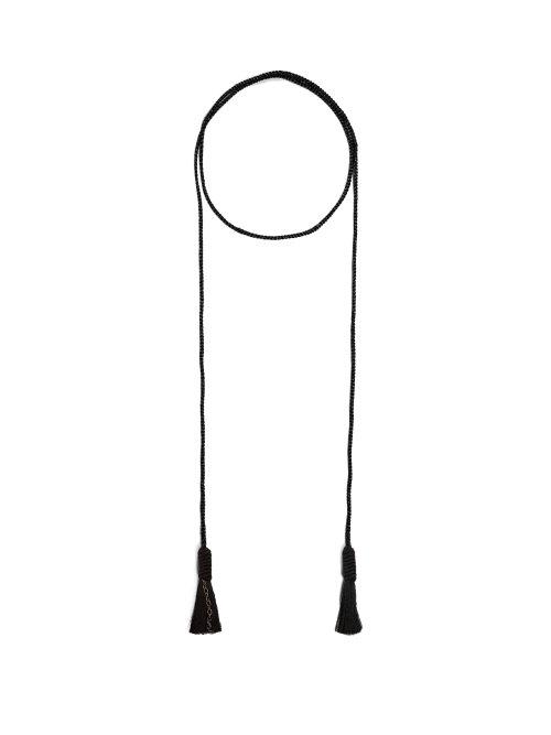 Matchesfashion.com Saint Laurent - Tasselled Cord Necklace - Womens - Black