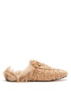 Matchesfashion.com Gucci - Princetown Shearling Lined Fur Loafers - Womens - Beige