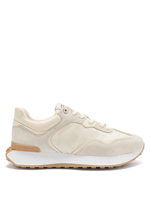 Givenchy - Giv Runner Leather, Suede And Shell Trainers - Mens - White Multi