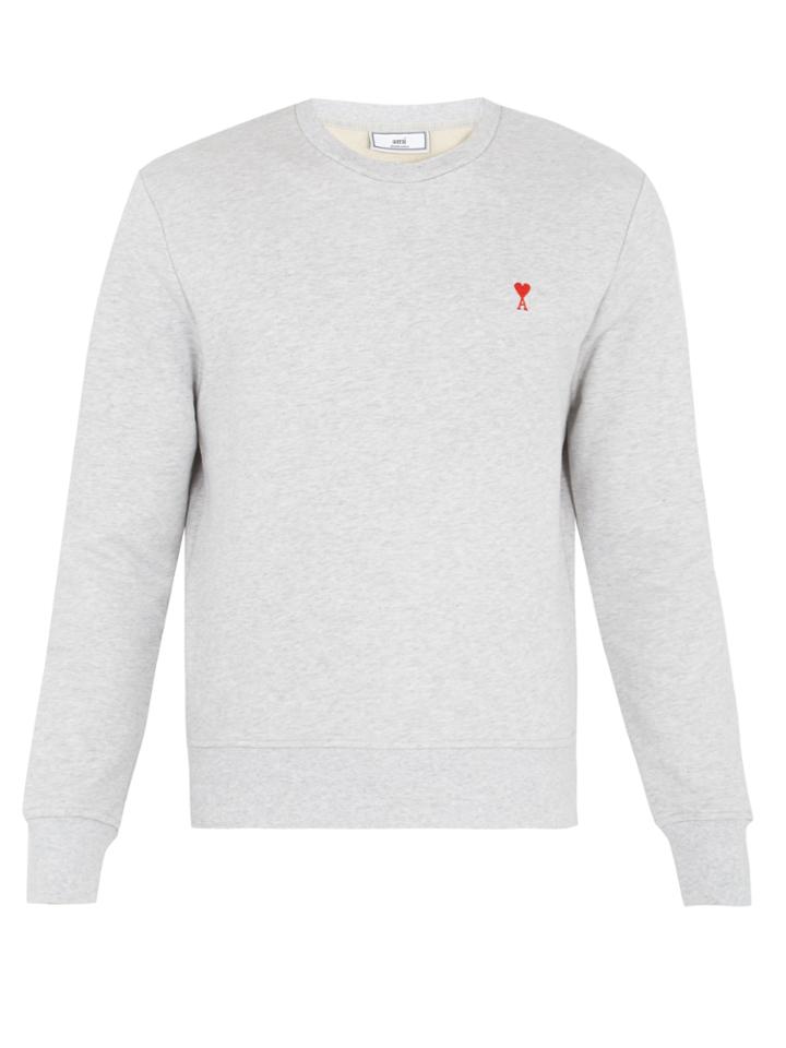 Ami De Coeur-embroidered Cotton Sweatshirt