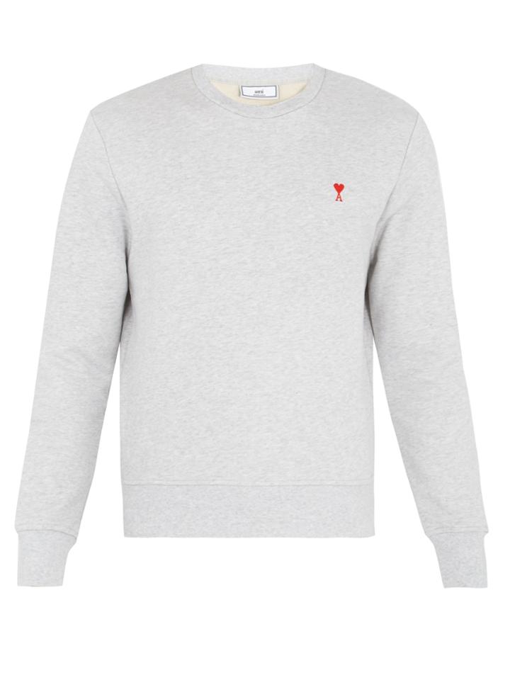 Ami De Coeur-embroidered Cotton Sweatshirt