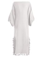 Matchesfashion.com Rhode Resort - Delilah Off Shoulder Tassel Trimmed Dress - Womens - White