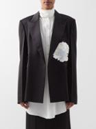 Peter Do - Oversized Floral-embroidered Virgin-wool Blazer - Womens - Black