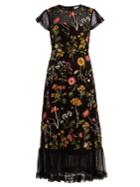 Redvalentino Floral-embroidered Cotton-mesh Dress