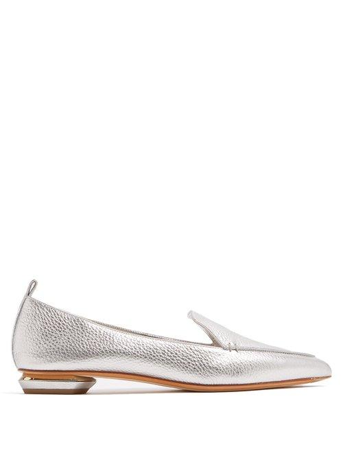 Matchesfashion.com Nicholas Kirkwood - Beya Grained Leather Loafers - Womens - Silver