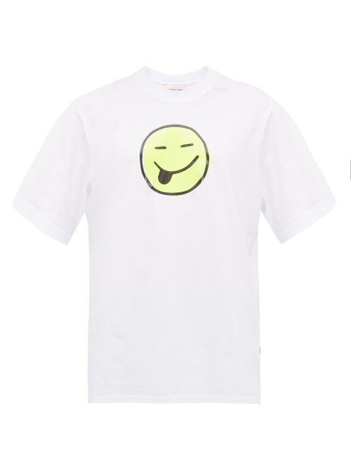 Matchesfashion.com Natasha Zinko - Emoji Print Cotton Jersey T Shirt - Womens - White