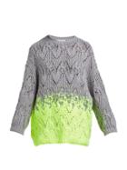 Matchesfashion.com Vika Gazinskaya - Contrast Hem Cable Knit Sweater - Womens - Grey Multi