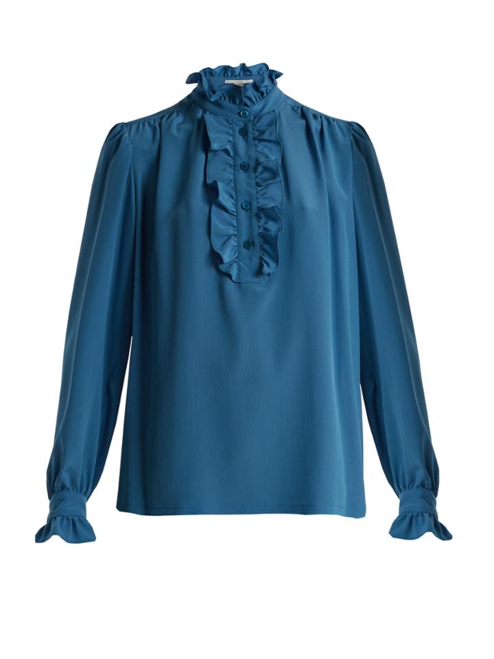 Stella Mccartney Meredith Ruffle-trimmed Silk Blouse