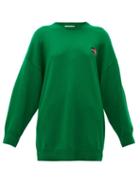Matchesfashion.com Balenciaga - Logo-embroidered Cashmere Sweater - Womens - Green