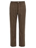 Matchesfashion.com Needles - Striped Twill Trousers - Mens - Brown