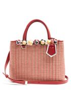 Fendi Petite 2jours Raffia And Leather Bag