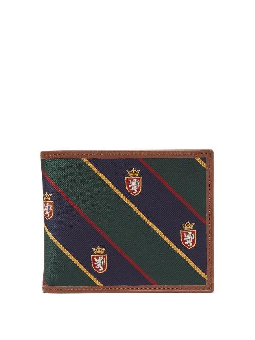 Matchesfashion.com Polo Ralph Lauren - Leather And Silk Faille Bi Fold Wallet - Mens - Brown