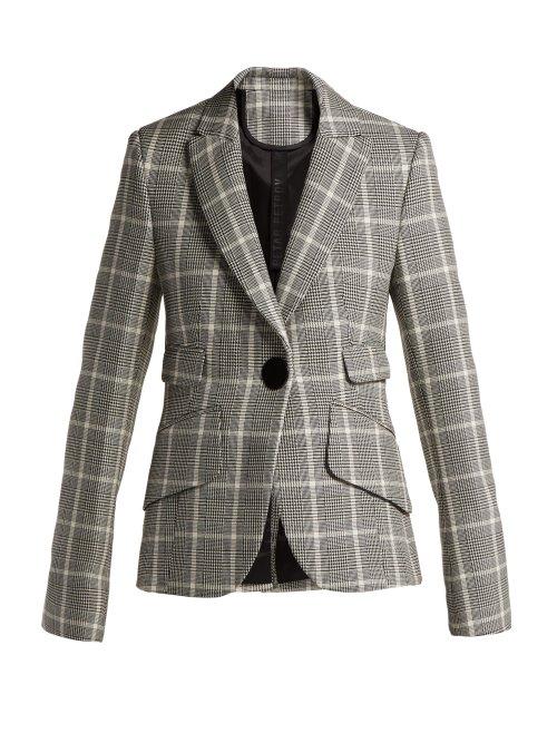 Matchesfashion.com Petar Petrov - Juno Checked Virgin Wool Blazer - Womens - Black White