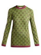 Matchesfashion.com Gucci - Crystal Embellished Wool Sweater - Womens - Green Multi