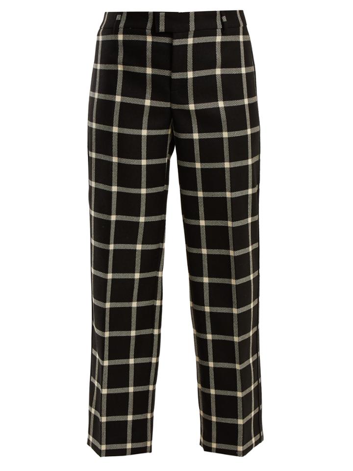 Redvalentino Checked Wool Cropped Trousers