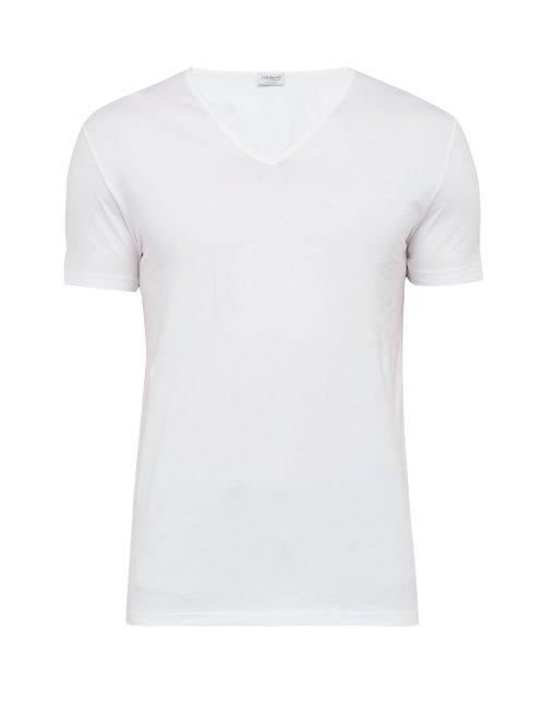Matchesfashion.com Zimmerli - Pure Comfort V Neck Cotton T Shirt - Mens - White